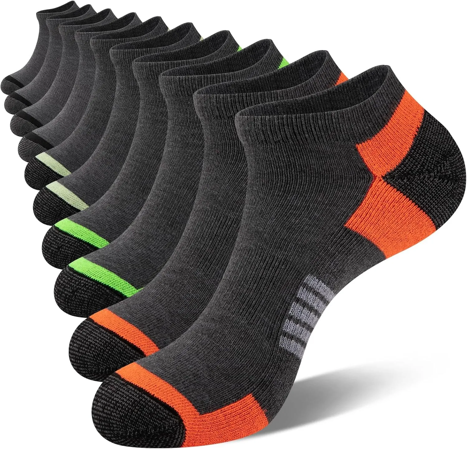 COOVAN 10 Pairs Mens Ankle Socks Men 10 Pack Low Cut Comfort Cushion Casual Socks