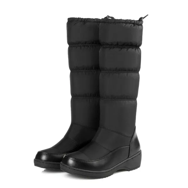 Groovywish Women Mid-calf Orthopedic Snow Boots Windproofing Slip-on Winter Shoes