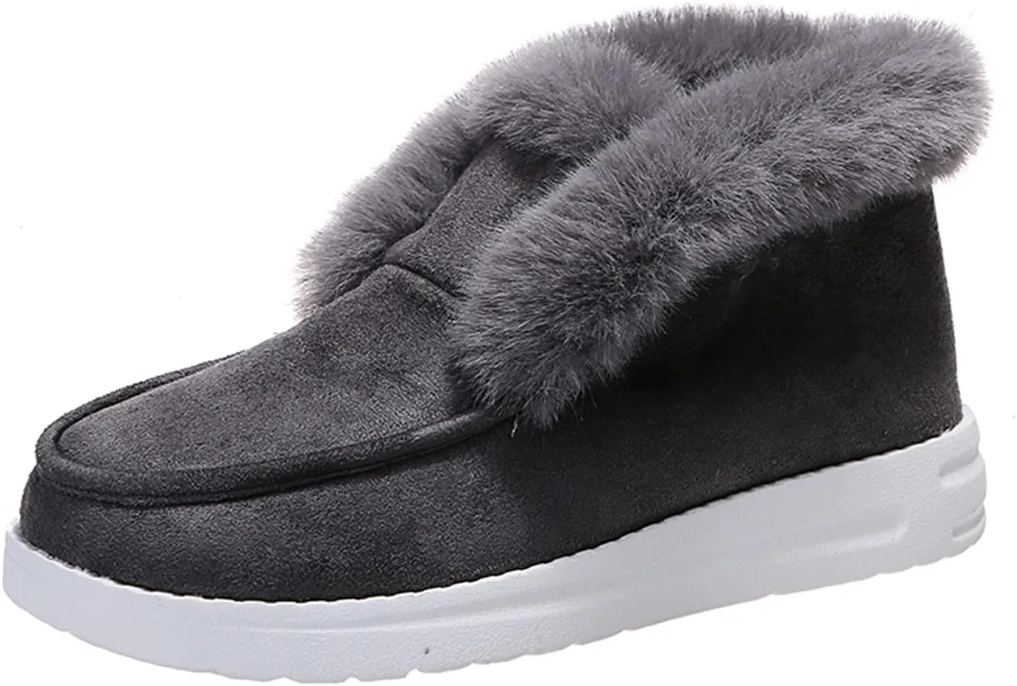Ladmiple Snow Boots For Women Slip On Winter Ankle Boots Classic Faux Fur Lined Fashion Casual Warm Outdoor Walking Shoes