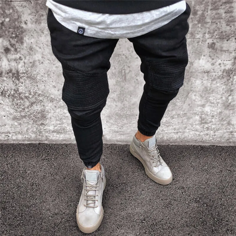 Slim High Waisted Jeans Fashionable Pencil Pants Men's Jeans